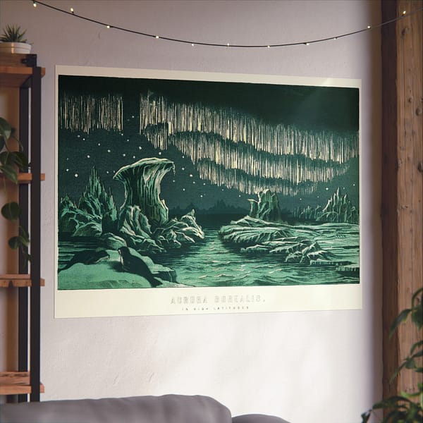 8128090703474238437_2048.jpeg Aurora Borealis in High Latitudes - William MacKenzie’s National Encyclopedia (1891) - Vintage Lithograph Poster Print