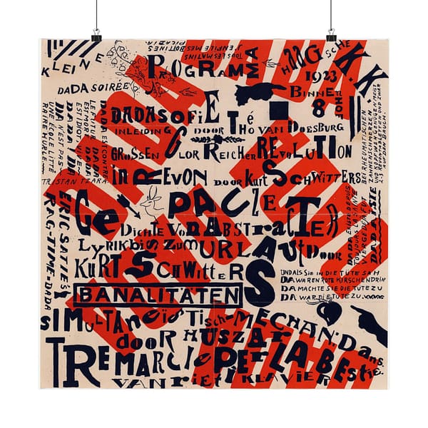 8234722746031785084_2048.jpeg Kleine Dada Soirée (Small Dada Evening) - Theo van Doesburg and Kurt Schwitters (1922) - Vintage Lithograph Poster Print