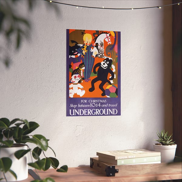 8236738999717403172_2048.jpeg For Christmas, shop between 10 & 4 and travel Underground - Horace Taylor (1924) - Vintage Lithograph Poster Print