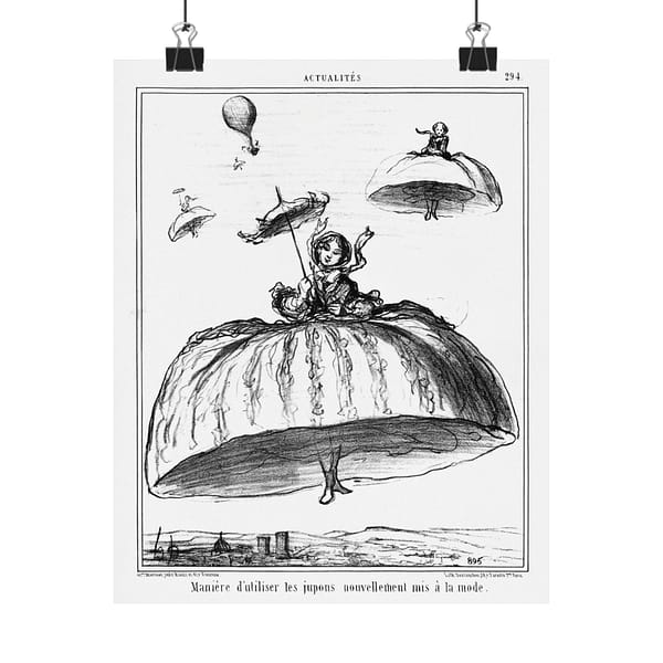 8733338553002039091_2048.jpeg How to Use the Petticoats Newly in Fashion - Honoré Daumier (1856) - Vintage Lithograph Poster Print