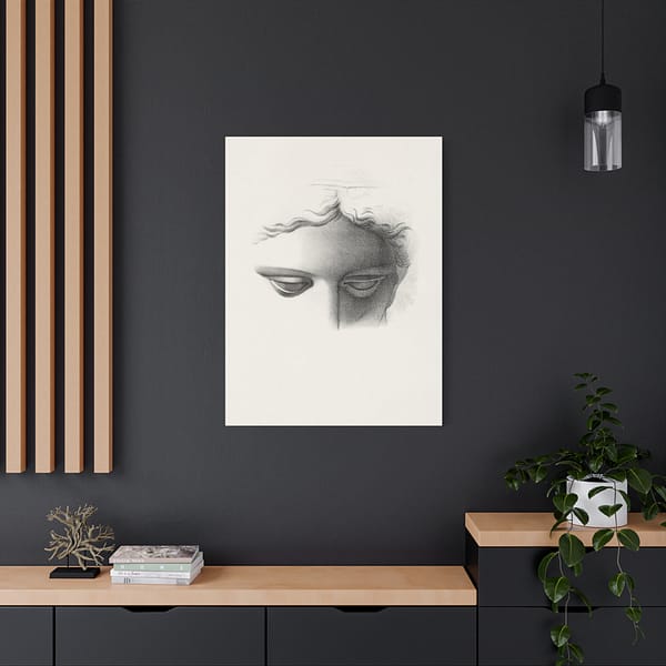 9052153425428413568_2048.jpeg Apollo Belvidere, Study Showing the Forehead, Eyes, and Bridge of Nose - James Fuller Queen (c. 1840-50) - Vintage Lithograph Canvas Print