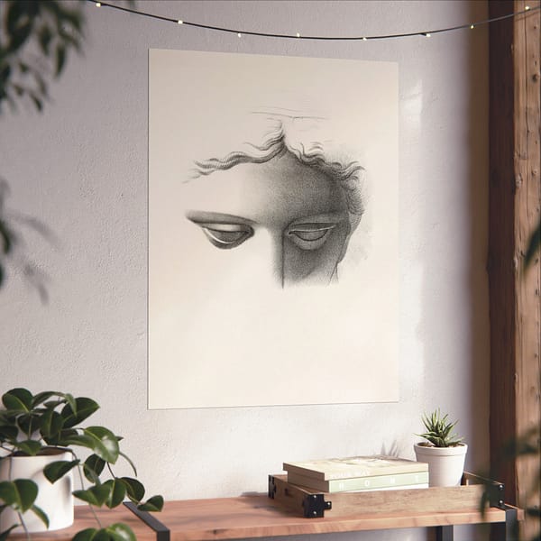9335432776506509115_2048.jpeg Apollo Belvidere, Study Showing the Forehead, Eyes, and Bridge of Nose - James Fuller Queen (c. 1840-50) - Vintage Lithograph Poster Print