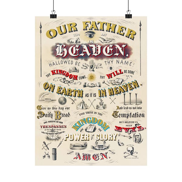 973041687653951154_2048.jpeg Our Father Who Art in Heaven - W. A. Welsher (1873) - Vintage Lithograph Poster Print